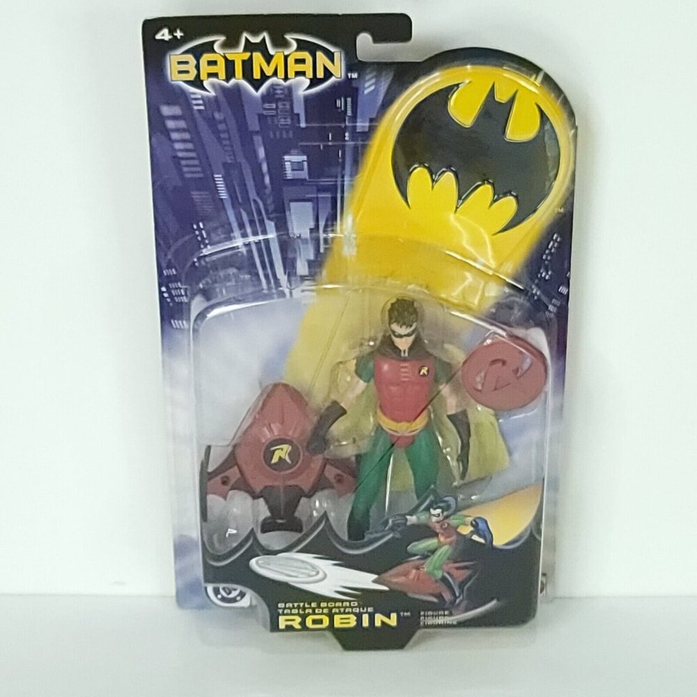 Mattel 2003 DC Batman Battle Board Robin Red Outfit Action Figure NEW